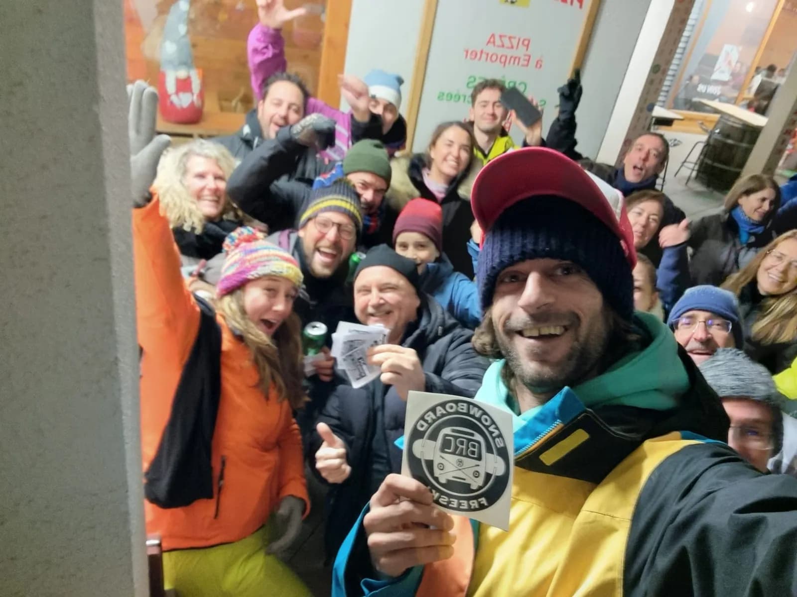 Grupo de BRC celebrando en el après-ski